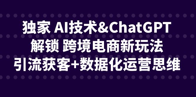 独家 AI技术&ChatGPT解锁 跨境电商新玩法，引流获客+数据化运营思维云创网络源码-黄金外汇交易分析策略提供亏损解套扭亏为盈-网赚项目-副业赚钱-互联网创业-资源整合-棋牌源码云创网络