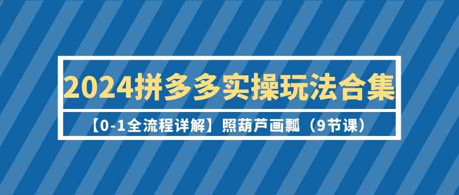 （9559期）2024拼多多实操玩法合集【0-1全流程详解】照葫芦画瓢（9节课）.云创网络源码-黄金外汇交易分析策略提供亏损解套扭亏为盈-网赚项目-副业赚钱-互联网创业-资源整合-棋牌源码云创网络