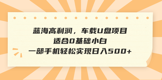 蓝海高利润，车载U盘项目，适合0基础小白，一部手机轻松实现日入500+云创网络源码-黄金外汇交易分析策略提供亏损解套扭亏为盈-网赚项目-副业赚钱-互联网创业-资源整合-棋牌源码云创网络