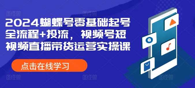2024蝴蝶号零基础起号全流程+投流，视频号短视频直播带货运营实操课云创网络源码-黄金外汇交易分析策略提供亏损解套扭亏为盈-网赚项目-副业赚钱-互联网创业-资源整合-棋牌源码云创网络